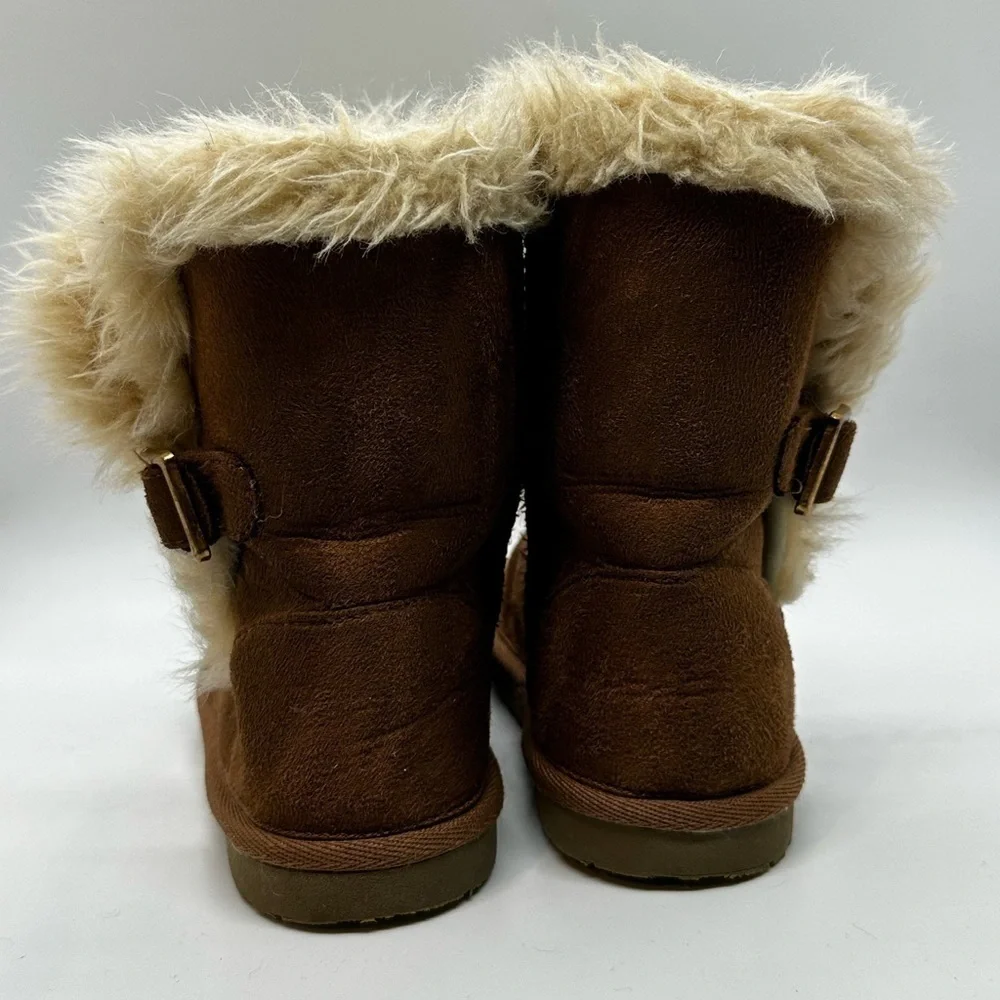 Toddler Girls Buckle Faux Suede Chalet Boots